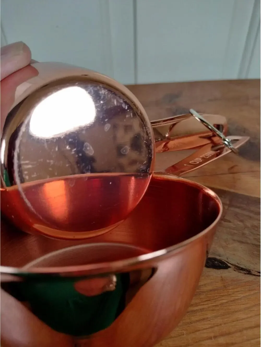 Set of 4 Copper Measuring Cups - Stainless Steel, Nesting, Modern Farmhouse‎